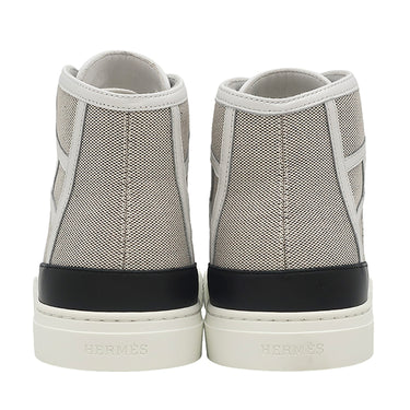 エルメス HERMES ゲット アップ H231028Z ベージュ×ホワイト キャンバス レザー #38 スニーカー 新品 未使用 Hロゴ ハイカット