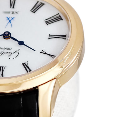 腕時計 グラスヒュッテ オリジナル GLASHUTTE ORIGINAL セネタ マイセン 100-10-01-01-04 自動巻き メンズ K18YG無垢 青針 白磁 ローマン