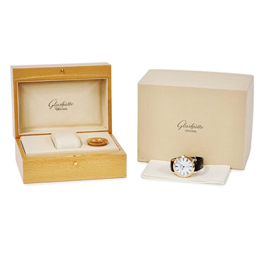 腕時計 グラスヒュッテ オリジナル GLASHUTTE ORIGINAL セネタ マイセン 100-10-01-01-04 自動巻き メンズ K18YG無垢 青針 白磁 ローマン