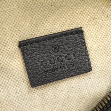 グッチ GUCCI グッチプリント スモール ベルトバッグ 527792 ブラック レザー ボディバッグ ゴールド金具 ウエストバッグ