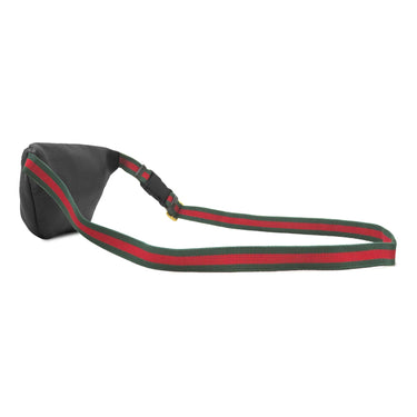 グッチ GUCCI グッチプリント スモール ベルトバッグ 527792 ブラック レザー ボディバッグ ゴールド金具 ウエストバッグ