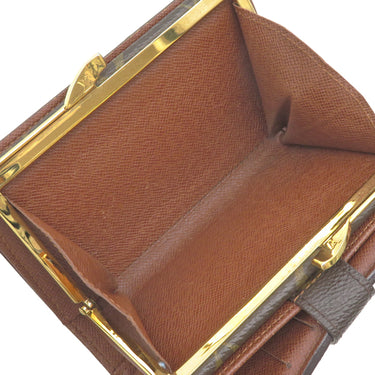 ルイヴィトン LOUIS VUITTON ポルト モネ ビエ ヴィエノワ M61663 モノグラム モノグラムキャンバス 二つ折り財布 ゴールド金具 茶 がま口