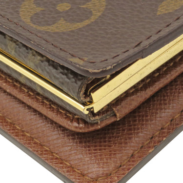 ルイヴィトン LOUIS VUITTON ポルト モネ ビエ ヴィエノワ M61663 モノグラム モノグラムキャンバス 二つ折り財布 ゴールド金具 茶 がま口
