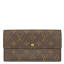 ルイヴィトン LOUIS VUITTON ポシェット ポルトモネ クレディ M61725 モノグラム モノグラムキャンバス 長財布 ゴールド金具 茶 フラップ式