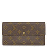 ルイヴィトン LOUIS VUITTON ポシェット ポルトモネ クレディ M61725 モノグラム モノグラムキャンバス 長財布 ゴールド金具 茶 フラップ式