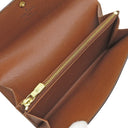ルイヴィトン LOUIS VUITTON ポシェット ポルトモネ クレディ M61725 モノグラム モノグラムキャンバス 長財布 ゴールド金具 茶 フラップ式