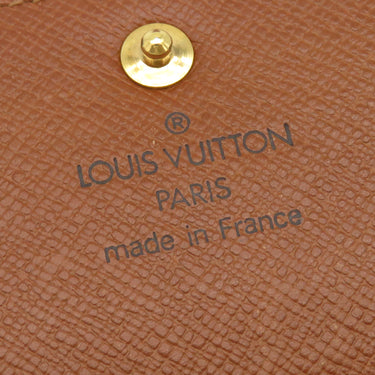 ルイヴィトン LOUIS VUITTON ポシェット ポルトモネ クレディ M61725 モノグラム モノグラムキャンバス 長財布 ゴールド金具 茶 フラップ式