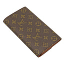 ルイヴィトン LOUIS VUITTON ポシェット ポルトモネ クレディ M61725 モノグラム モノグラムキャンバス 長財布 ゴールド金具 茶 フラップ式