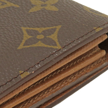 ルイヴィトン LOUIS VUITTON ポシェット ポルトモネ クレディ M61725 モノグラム モノグラムキャンバス 長財布 ゴールド金具 茶 フラップ式