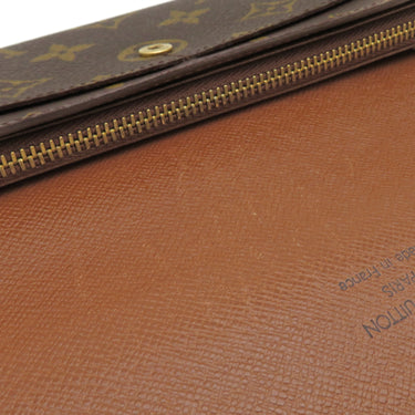ルイヴィトン LOUIS VUITTON ポシェット ポルトモネ クレディ M61725 モノグラム モノグラムキャンバス 長財布 ゴールド金具 茶 フラップ式