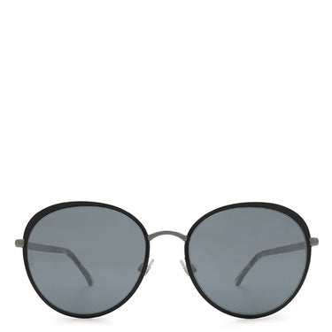 シャネル CHANEL ラウンド シェイプ 55□18 4206 ブラック プラスチック メタル サングラス ガンメタル金具 黒 グレーレンズ マーブル ココマーク