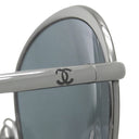 シャネル CHANEL ラウンド シェイプ 55□18 4206 ブラック プラスチック メタル サングラス ガンメタル金具 黒 グレーレンズ マーブル ココマーク