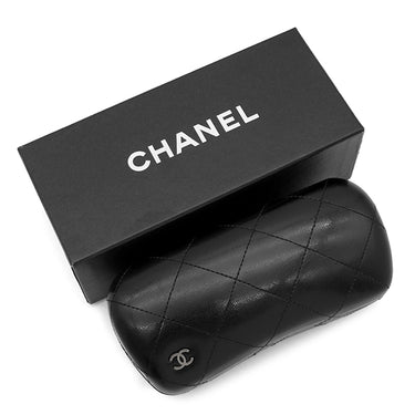 シャネル CHANEL ラウンド シェイプ 55□18 4206 ブラック プラスチック メタル サングラス ガンメタル金具 黒 グレーレンズ マーブル ココマーク