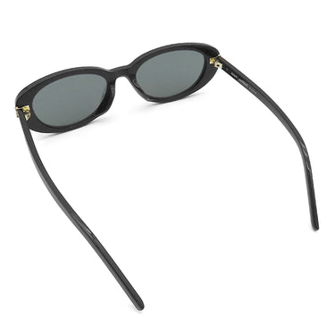サンローラン SAINT LAURENT キャットアイ 55□19 SLM154/K ブラック アセテート サングラス ゴールド金具 黒 YSLモノグラム オーバルフレーム