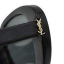 サンローラン SAINT LAURENT キャットアイ 55□19 SLM154/K ブラック アセテート サングラス ゴールド金具 黒 YSLモノグラム オーバルフレーム