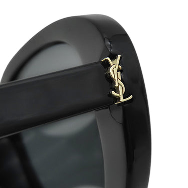 サンローラン SAINT LAURENT キャットアイ 55□19 SLM154/K ブラック アセテート サングラス ゴールド金具 黒 YSLモノグラム オーバルフレーム
