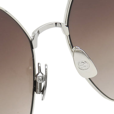 グッチ GUCCI スクエア 61□16 GG2163S ブラウン プラスチック サングラス シルバー金具 インターロッキングG グラデーション