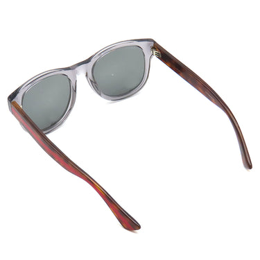 グッチ GUCCI ウェリントン 52□21 GG0003S クリア×ブラウン×レッド プラスチック サングラス シルバー金具 フルリム マーブル