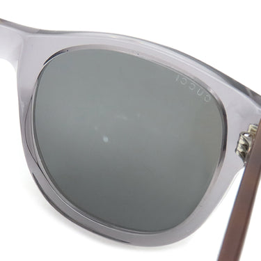 グッチ GUCCI ウェリントン 52□21 GG0003S クリア×ブラウン×レッド プラスチック サングラス シルバー金具 フルリム マーブル