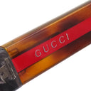 グッチ GUCCI ウェリントン 52□21 GG0003S クリア×ブラウン×レッド プラスチック サングラス シルバー金具 フルリム マーブル
