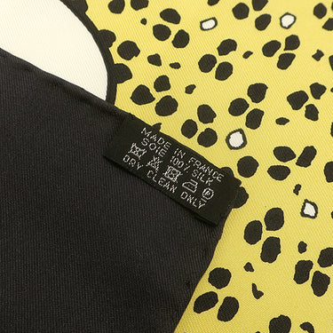 エルメス HERMES カレ90 CARRE ブラック×ホワイト×マルチカラー シルク スカーフ 【LES LEOPARDS/レオパード】