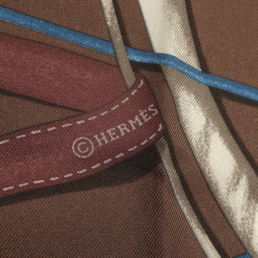 エルメス HERMES カレ90 ブラウン×マルチカラー シルク スカーフ 【ATTRAPE TES REVES/夢をつかめ】