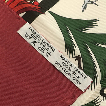 エルメス HERMES カレ90 レッド×マルチカラー シルク スカーフ 【DECOUPAGES/切り絵】