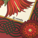 エルメス HERMES カレ90 レッド×マルチカラー シルク スカーフ 【DECOUPAGES/切り絵】