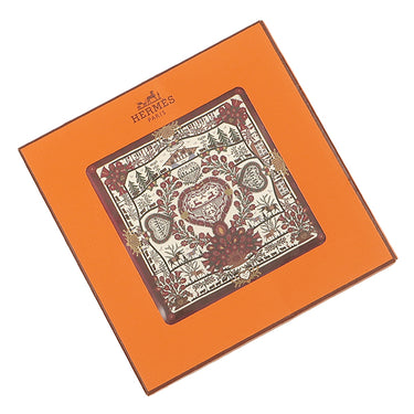 エルメス HERMES カレ90 レッド×マルチカラー シルク スカーフ 【DECOUPAGES/切り絵】