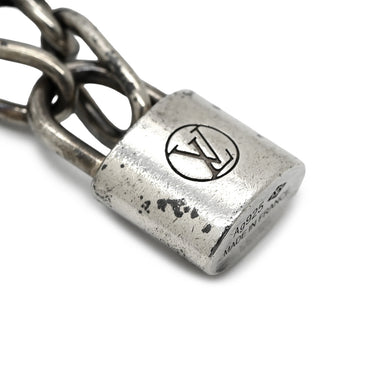 ルイヴィトン LOUIS VUITTON ブラスレ シルバー ロックイット Q05173 ブラック×シルバー シルバー925 ブラックコード ブレスレット パドロック