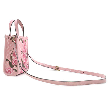 ジミーチュウ JIMMY CHOO ミニ ノースサウス トート ピンクミックス レザー 2WAYバッグ ゴールド金具 ロゴ刺繍 フラワーモチーフ ショルダー 日本限定