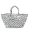 バレンシアガ BALENCIAGA ビストロ XS バケットバッグ 671342 シルバー エナメル 2WAYバッグ シルバー金具 メタリック かごバッグ ハンドルホルダー付き