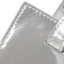 バレンシアガ BALENCIAGA ビストロ XS バケットバッグ 671342 シルバー エナメル 2WAYバッグ シルバー金具 メタリック かごバッグ ハンドルホルダー付き