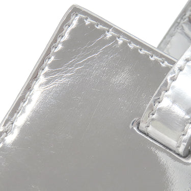 バレンシアガ BALENCIAGA ビストロ XS バケットバッグ 671342 シルバー エナメル 2WAYバッグ シルバー金具 メタリック かごバッグ ハンドルホルダー付き