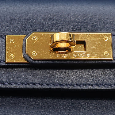 エルメス HERMES ケリーカット ブルーネイビー ヴォースイフト ハンドバッグ 紺 クラッチ