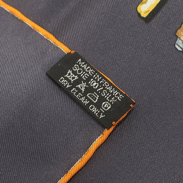 エルメス HERMES カレ90 グレー×オレンジ×マルチカラー シルク スカーフ 【 INTHEPOCKET/イン ザ ポケット】