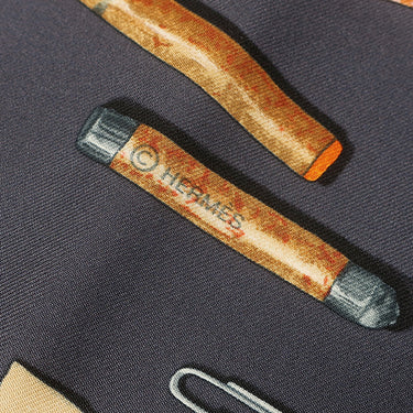 エルメス HERMES カレ90 グレー×オレンジ×マルチカラー シルク スカーフ 【 INTHEPOCKET/イン ザ ポケット】