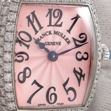 腕時計 フランクミュラー FRANCK MULLER トノウカーベックス クゥー 2250QZHJ クオーツ レディース K18WG無垢 純正ダイヤ ピンク ハート