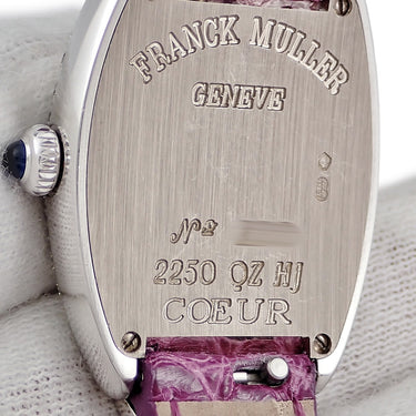 腕時計 フランクミュラー FRANCK MULLER トノウカーベックス クゥー 2250QZHJ クオーツ レディース K18WG無垢 純正ダイヤ ピンク ハート