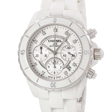 腕時計 シャネル CHANEL J12 クロノグラフ 41mm H2009 自動巻き メンズ 純正ダイヤ ホワイト セラミック スモールセコンド デイト