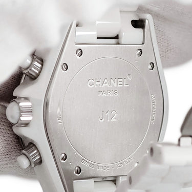 腕時計 シャネル CHANEL J12 クロノグラフ 41mm H2009 自動巻き メンズ 純正ダイヤ ホワイト セラミック スモールセコンド デイト