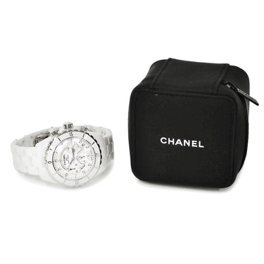 腕時計 シャネル CHANEL J12 クロノグラフ 41mm H2009 自動巻き メンズ 純正ダイヤ ホワイト セラミック スモールセコンド デイト