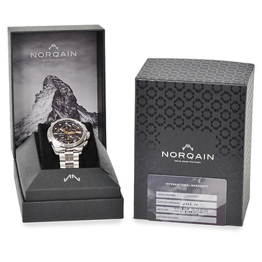 腕時計 ノルケイン NORQAIN インディペンデンス スケルトン クロノ 42mm NN3200SC/B323/102KC 自動巻き メンズ 新品同様 黒