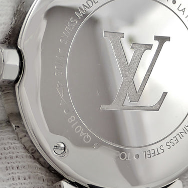 腕時計 ルイヴィトン LOUIS VUITTON タンブール ムーン ディヴァイン PM QA018 クオーツ レディース 純正ダイヤ モノグラム フラワー