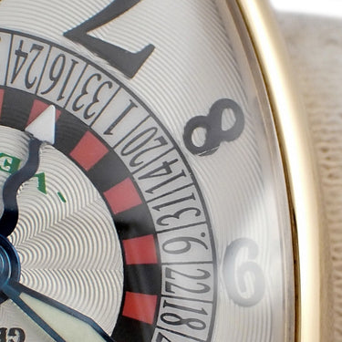 腕時計 フランクミュラー FRANCK MULLER トノウカーベックス ヴェガス 5850VEGAS 自動巻き メンズ K18YG無垢 青針 ルーレット トノー