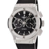 腕時計 ウブロ HUBLOT クラシックフュージョン チタニウム クロノグラフ ダイヤモンド 521.NX.1170.LR.1104 自動巻き メンズ 黒