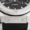 腕時計 ウブロ HUBLOT クラシックフュージョン チタニウム クロノグラフ ダイヤモンド 521.NX.1170.LR.1104 自動巻き メンズ 黒