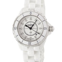 腕時計 シャネル CHANEL J12 H1628 クオーツ レディース 純正ダイヤ ホワイト セラミック デイト 逆回転防止ベゼル