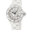 腕時計 シャネル CHANEL J12 H1628 クオーツ レディース 純正ダイヤ ホワイト セラミック デイト 逆回転防止ベゼル