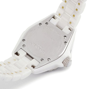 腕時計 シャネル CHANEL J12 H1628 クオーツ レディース 純正ダイヤ ホワイト セラミック デイト 逆回転防止ベゼル